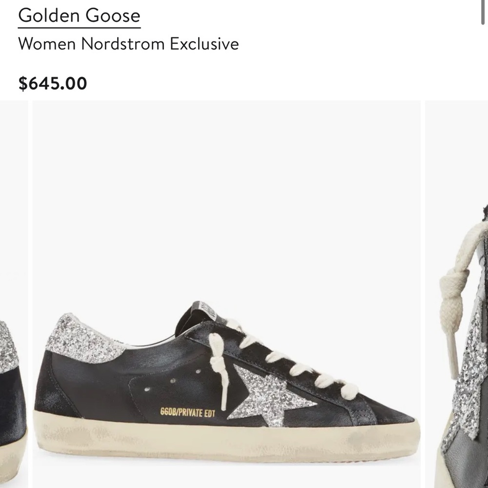 Golden Goose Black and Silver Sneakers - Picture 5 of 13